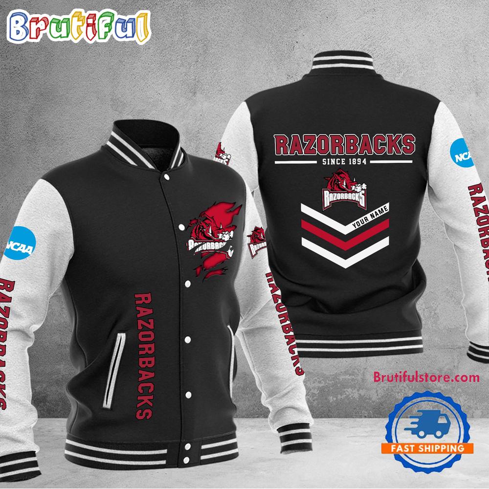Sportswearmerch Arkansas Razorbacks NCAA Personalized Personalized Baseball Jacket For Fan