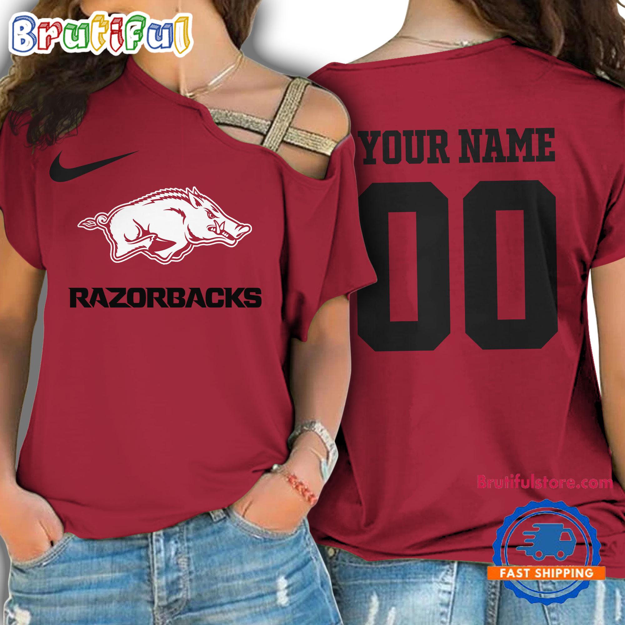 Sportswearmerch Arkansas Razorbacks NCAA Strapless Sleeve Short For Fan