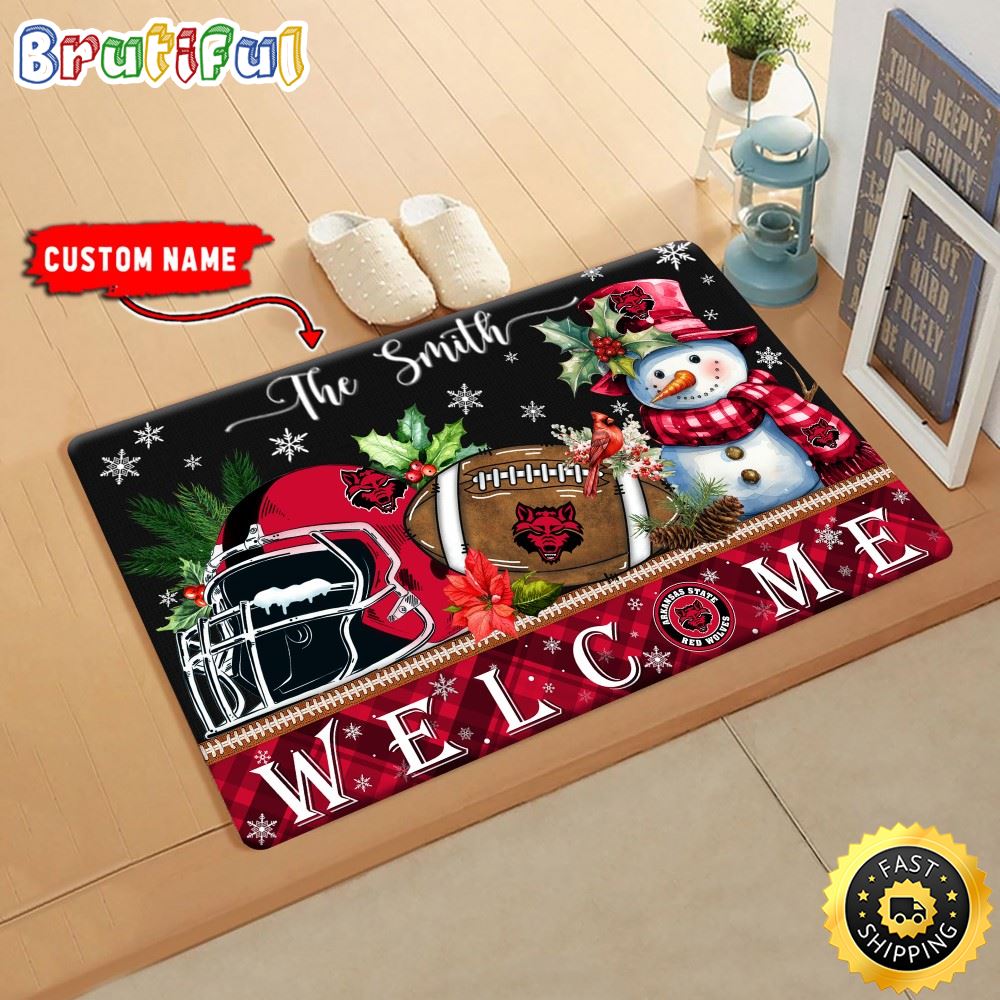 Sportswearmerch Arkansas State Red Wolves NCAA Christmas Doormat For Fan
