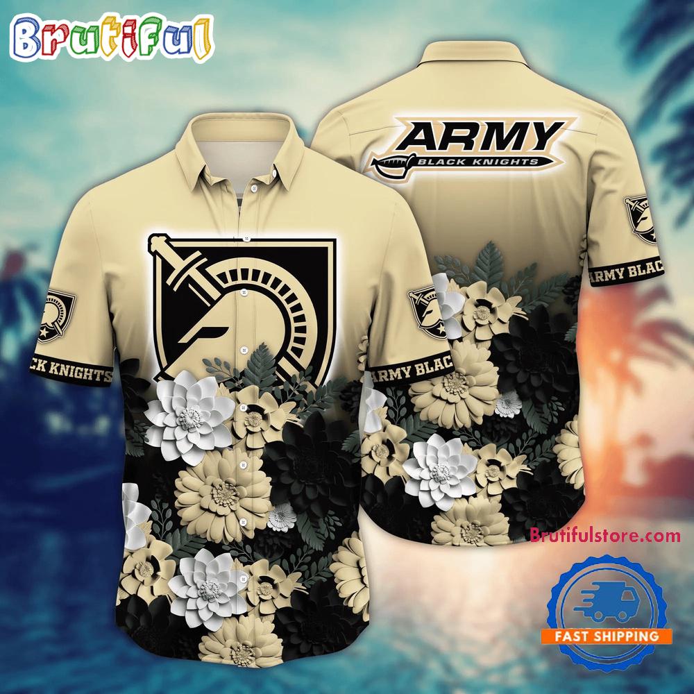 Sportswearmerch Army Black Knights NCAA Flower Tropical Summer Beach Hawaiian Shirt For Fan