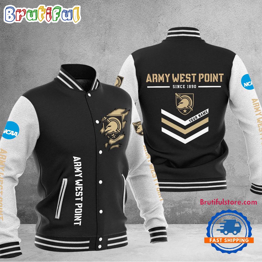 Sportswearmerch Army Black Knights NCAA Personalized Personalized Baseball Jacket For Fan