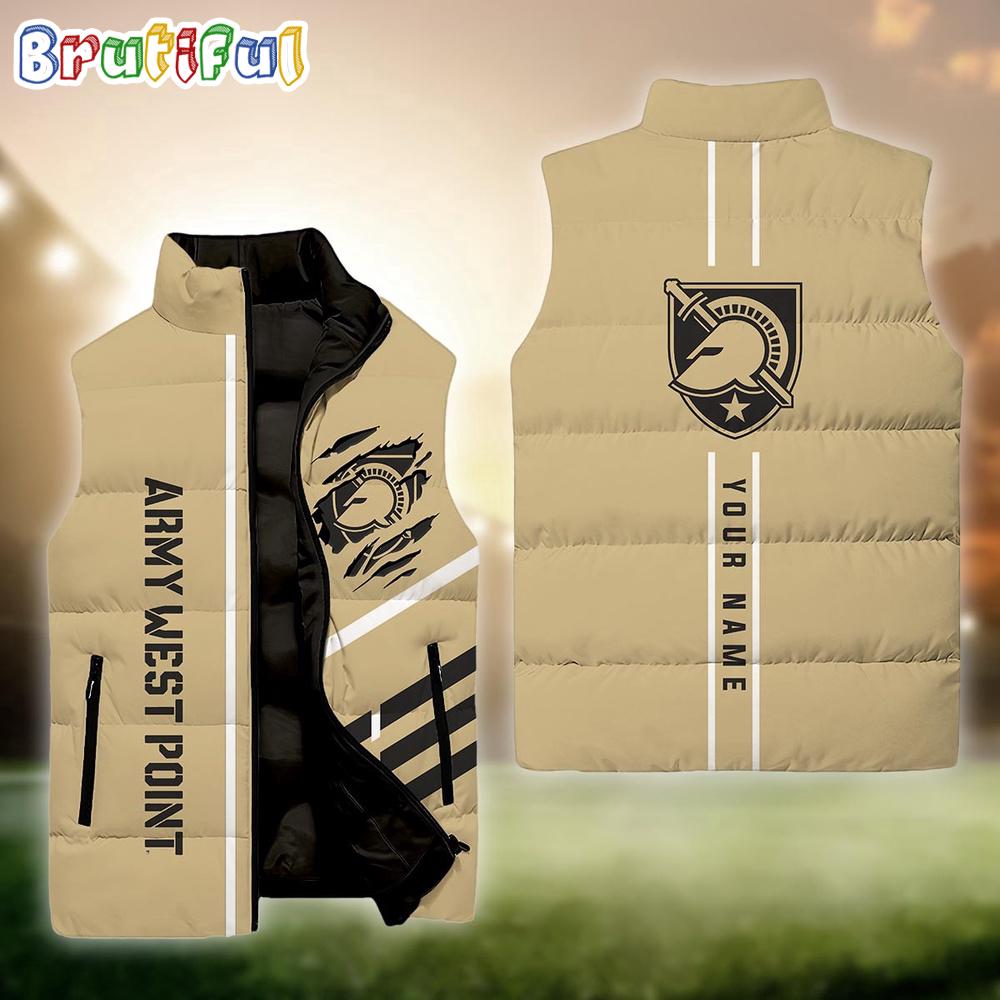 Sportswearmerch Army Black Knights NCAA Personalized Sleeveless Down Puffer Jacket For Fan