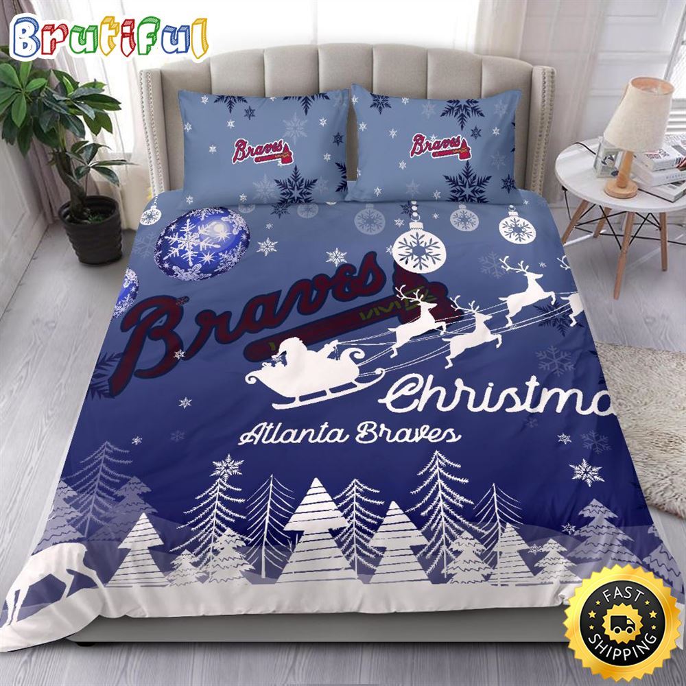Sportswearmerch Atlanta Braves MLB Christmas Bedding Sets For Fan