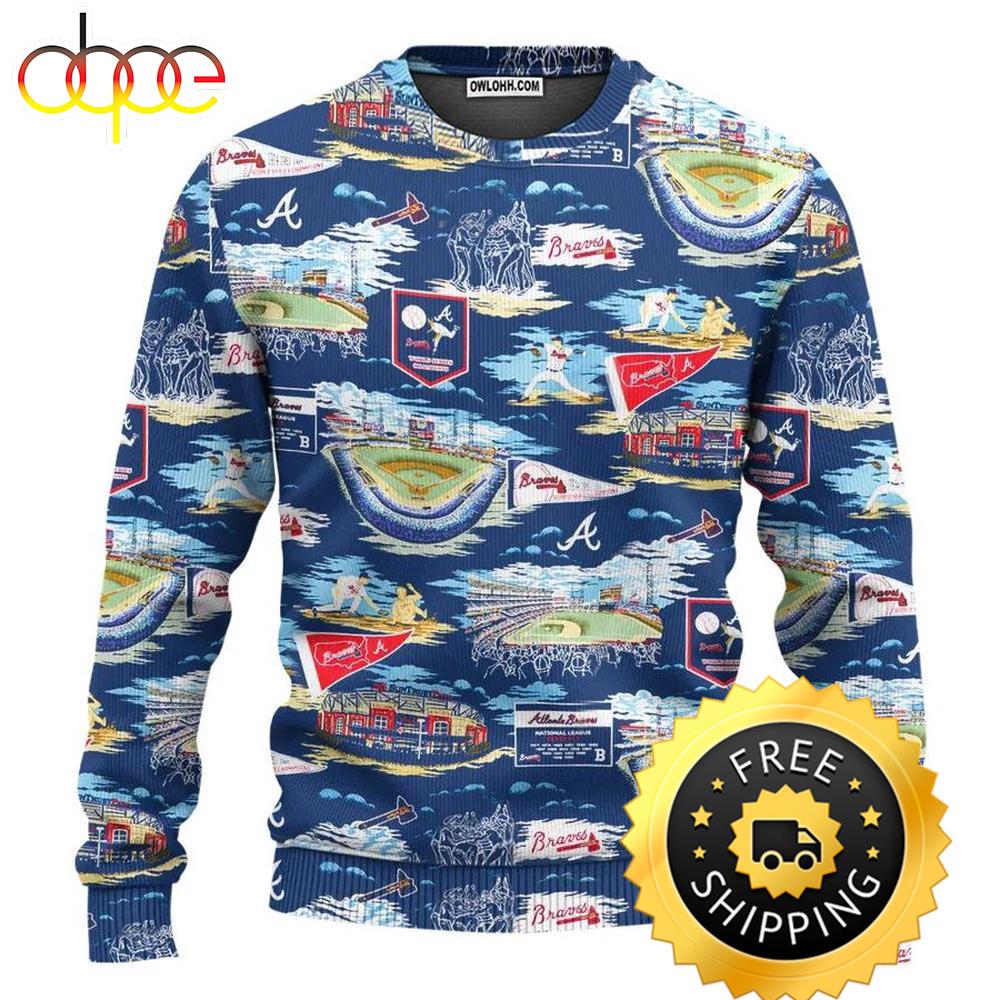 Sportswearmerch Atlanta Braves MLB x Scenic Ugly Christmas Sweater For Fan