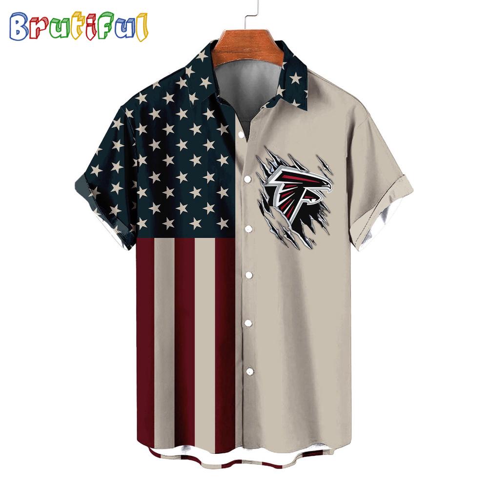 Sportswearmerch Atlanta Falcons NFL American Flag Summer Personalized Hawaiian Shirt For Fan