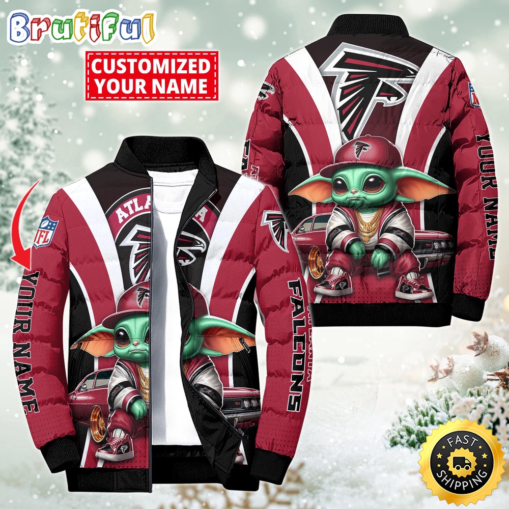 Sportswearmerch Atlanta Falcons NFL Baby Yoda Puffer Jacket For Fan