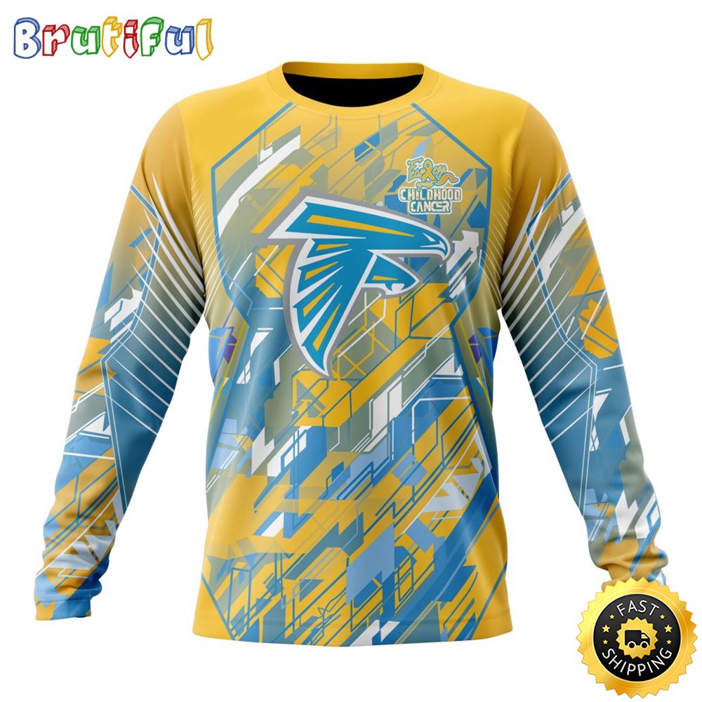 Sportswearmerch Atlanta Falcons NFL Crewneck Fearless Against Childhood Cancers Personalized Sweater For Fan