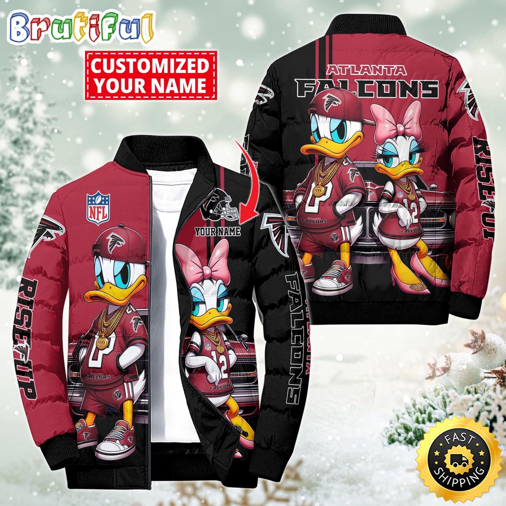 Sportswearmerch Atlanta Falcons NFL Donald Duck Puffer Jacket For Fan