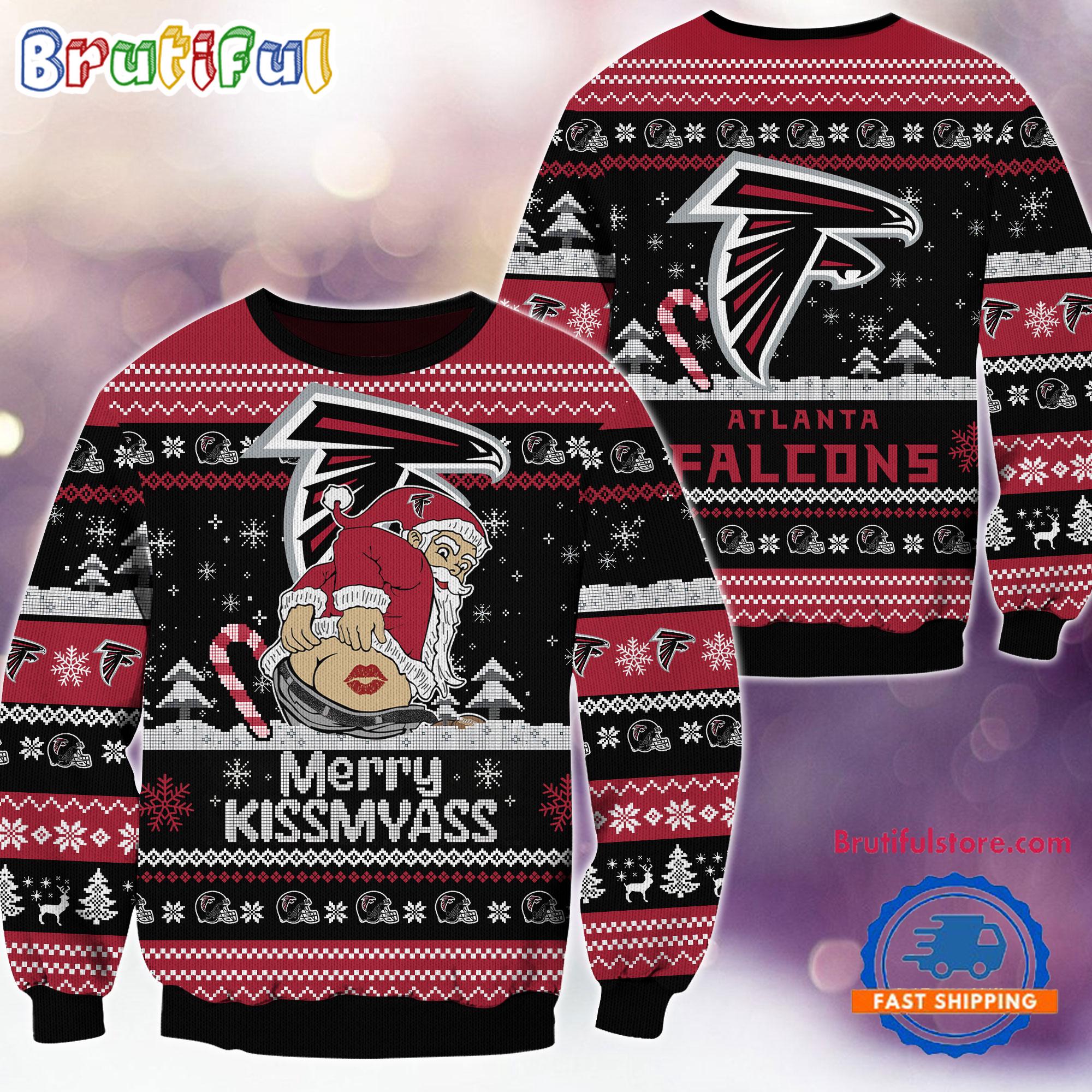 Sportswearmerch Atlanta Falcons NFL Funny Santa Claus Christmas Sweater For Fan