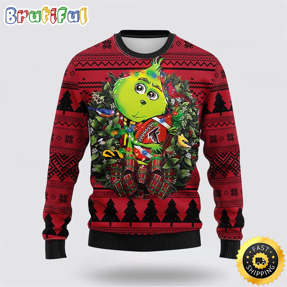 Sportswearmerch Atlanta Falcons NFL Grinch Hug Ugly Christmas Sweater For Fan