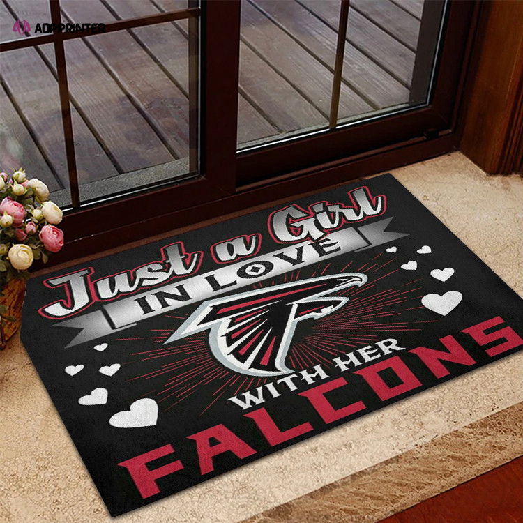 Sportswearmerch Atlanta Falcons NFL Just A Girl In Love With Her Falcons Doormat For Fan