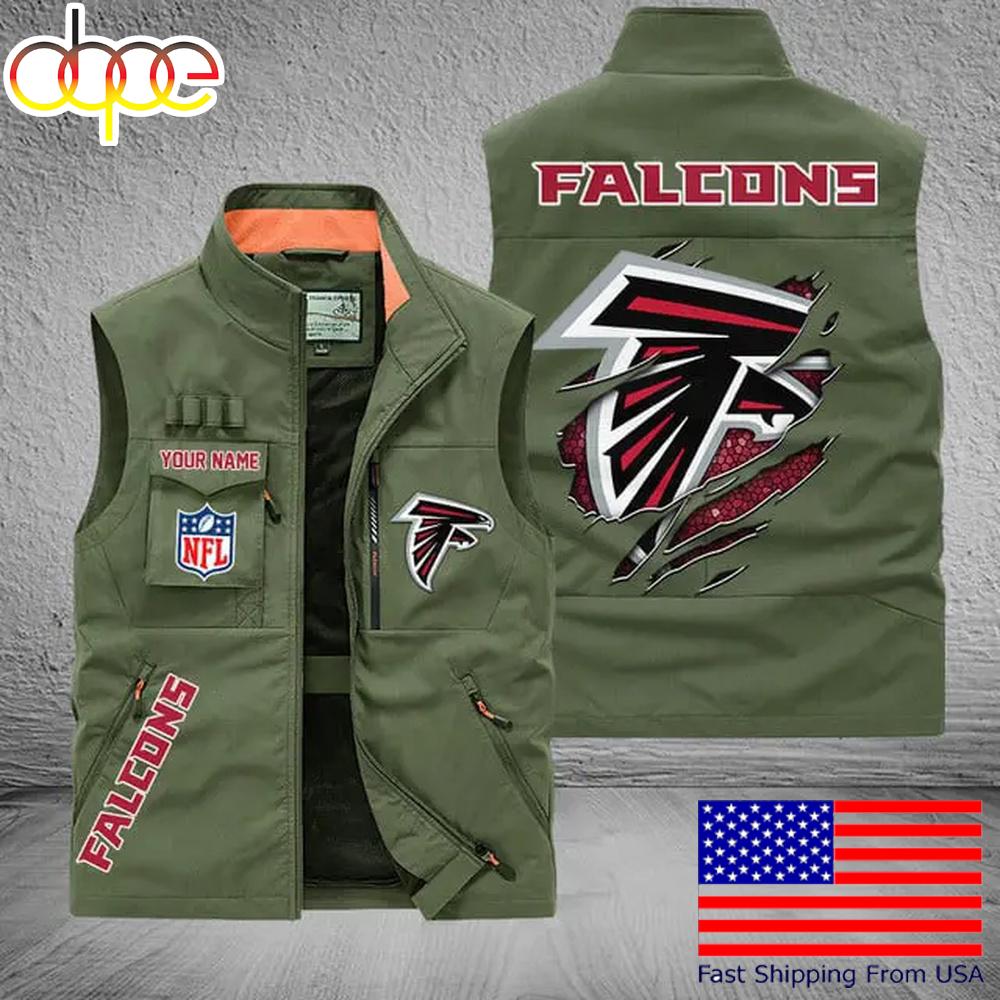Sportswearmerch Atlanta Falcons NFL On Back Personalized Pocket Vest For Fan
