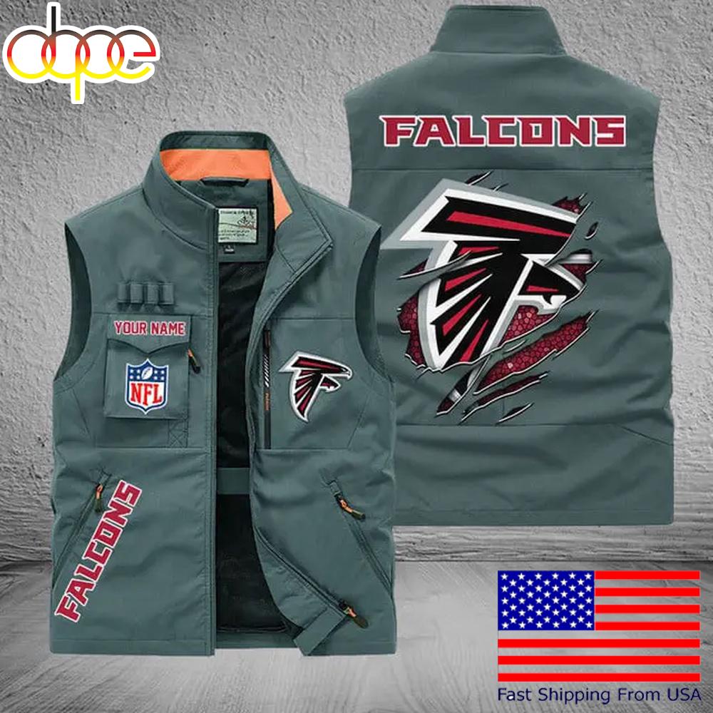Sportswearmerch Atlanta Falcons NFL On Back Personalized Pocket Vest For Fan