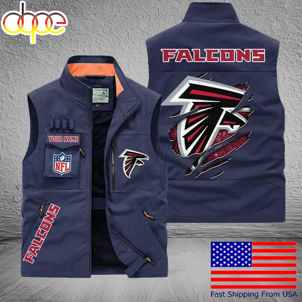Sportswearmerch Atlanta Falcons NFL On Back Personalized Pocket Vest For Fan