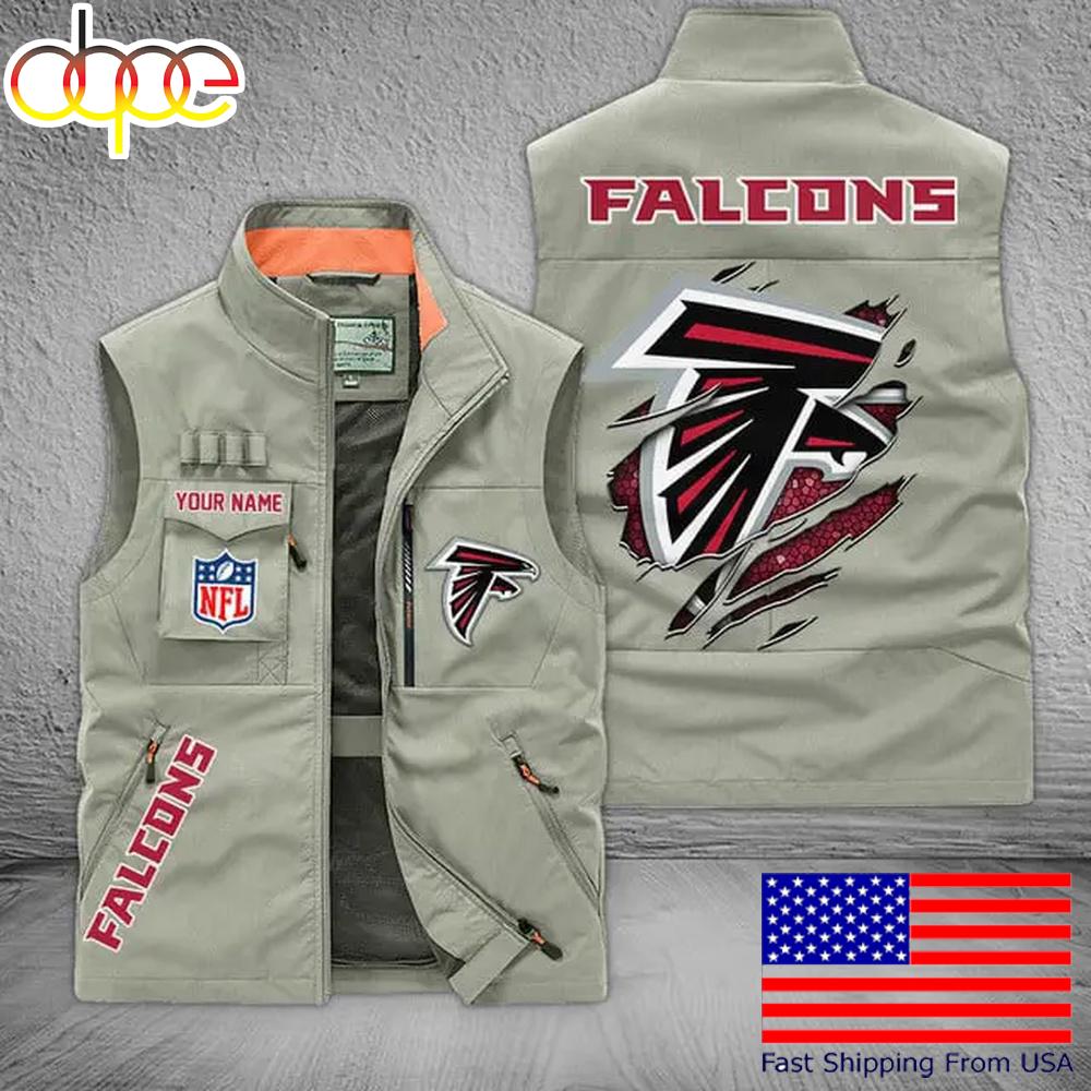 Sportswearmerch Atlanta Falcons NFL On Back Personalized Pocket Vest For Fan