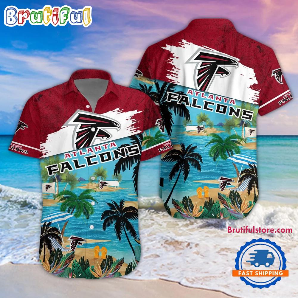 Sportswearmerch Atlanta Falcons NFL Palm Tree Summer Beach Personalized Hawaiian Shirt For Fan