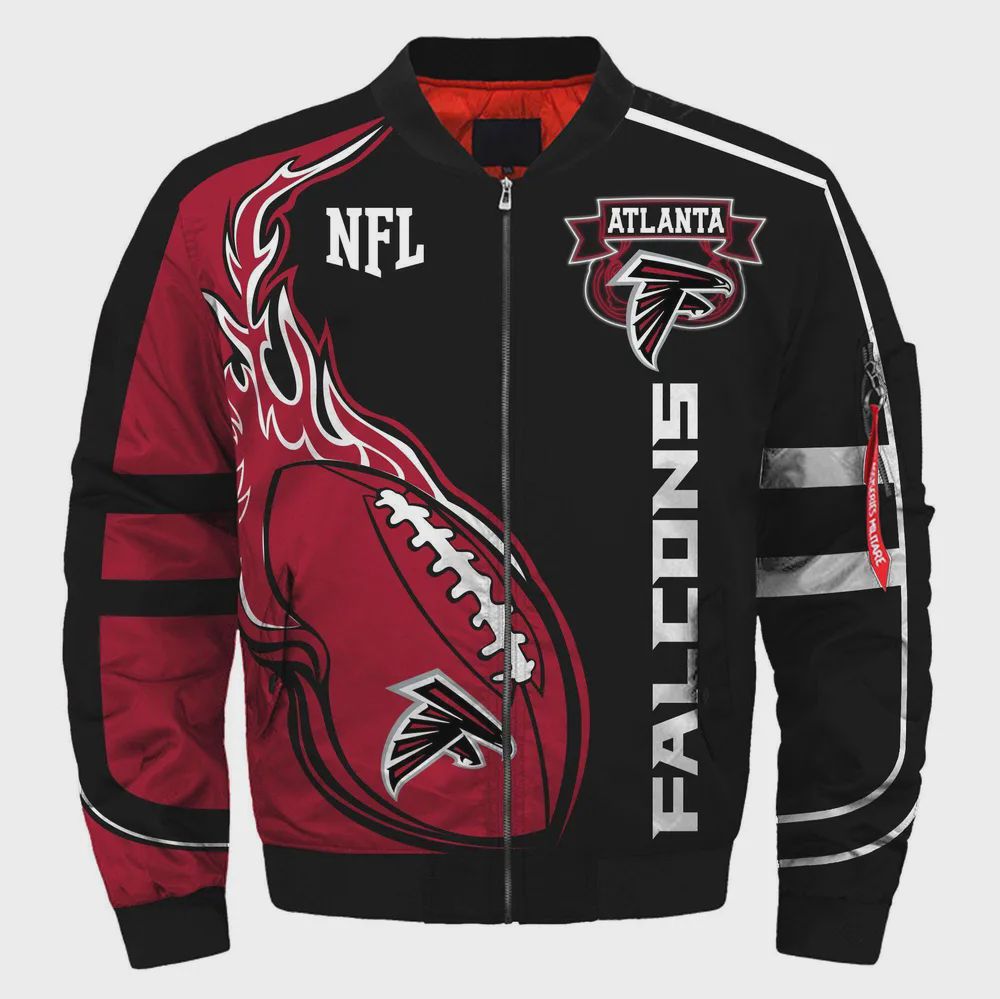 Sportswearmerch Atlanta Falcons NFL Pattern Bomber Jacket For Fan