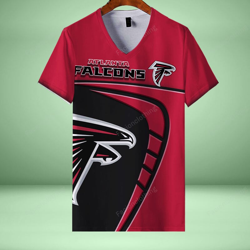 Sportswearmerch Atlanta Falcons NFL Personalized V-neck Women T-shirt For Fan