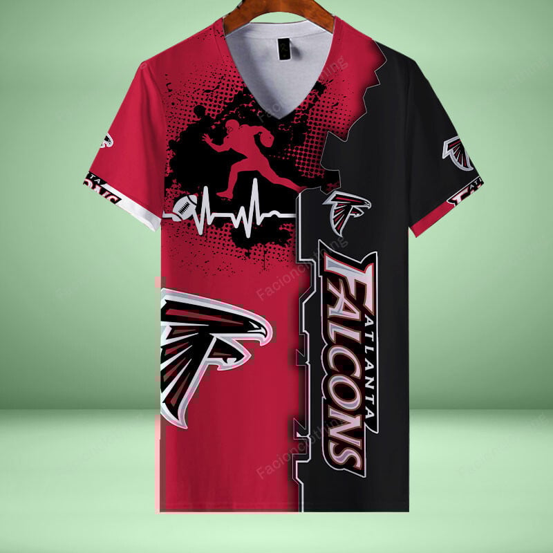 Sportswearmerch Atlanta Falcons NFL Personalized V-neck Women T-shirt For Fan