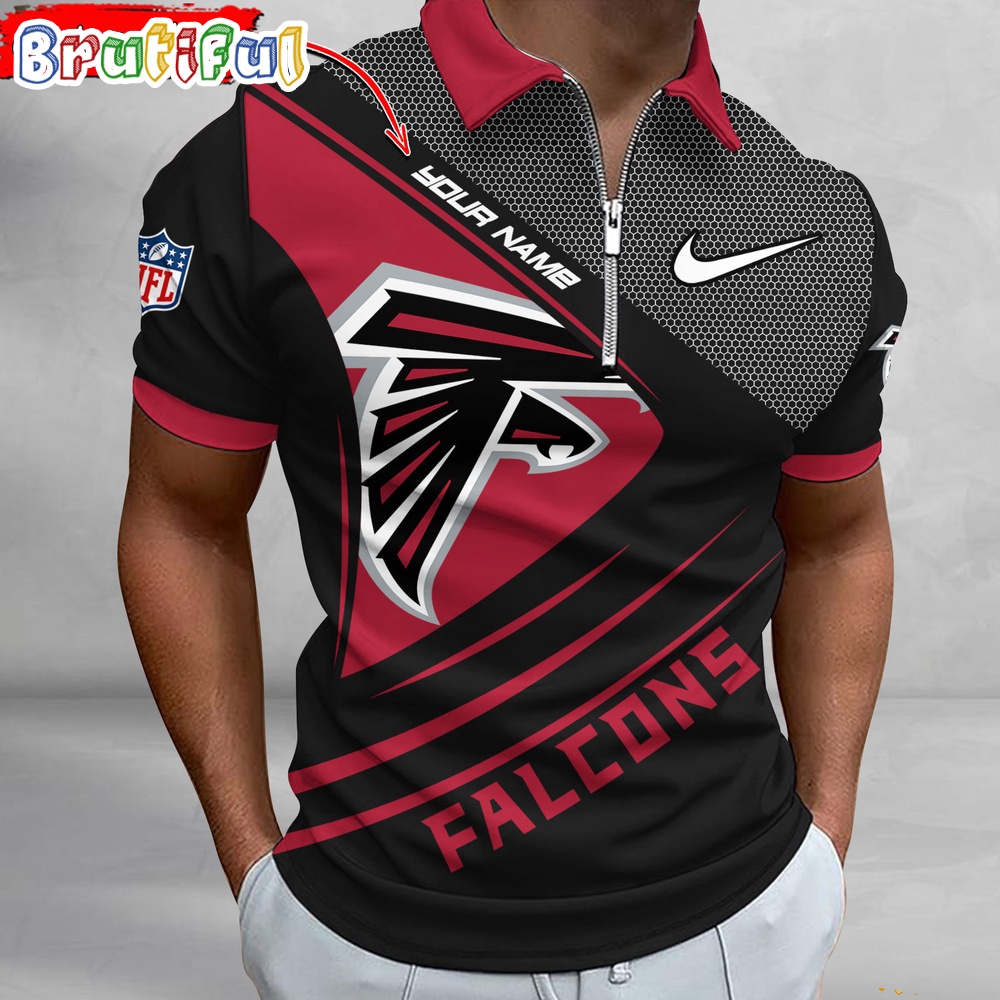Sportswearmerch Atlanta Falcons NFL Personalized Zip Polo Shirt For Fan