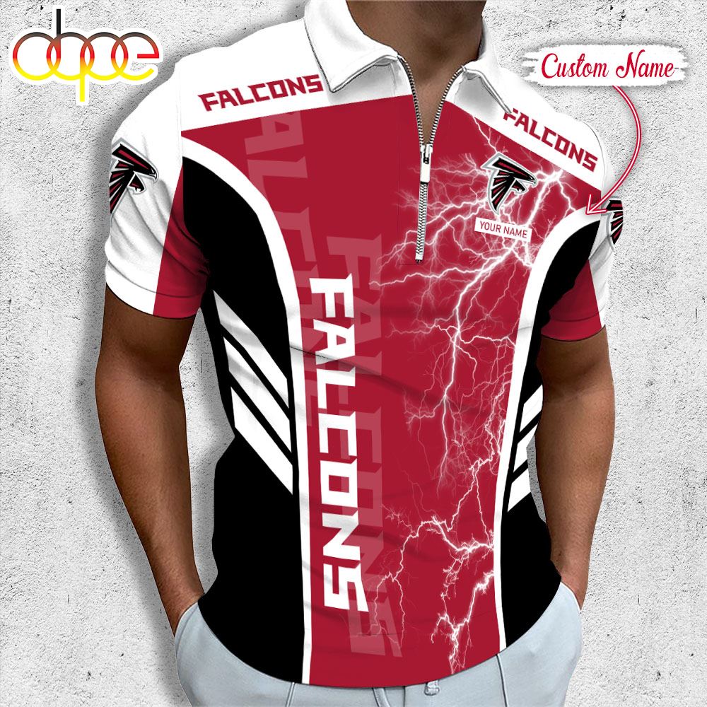 Sportswearmerch Atlanta Falcons NFL Personalized Zip Polo Shirt For Fan