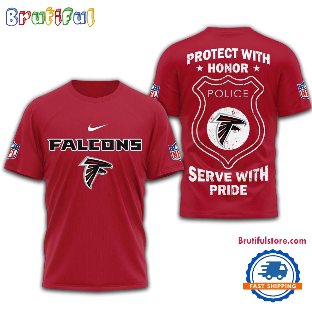 Sportswearmerch Atlanta Falcons NFL Protech With Honor Police Serve T-Shirt For Fan