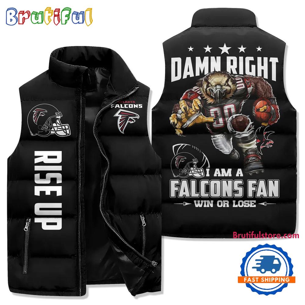 Sportswearmerch Atlanta Falcons NFL Sleeveless Puffer Jacket For Fan