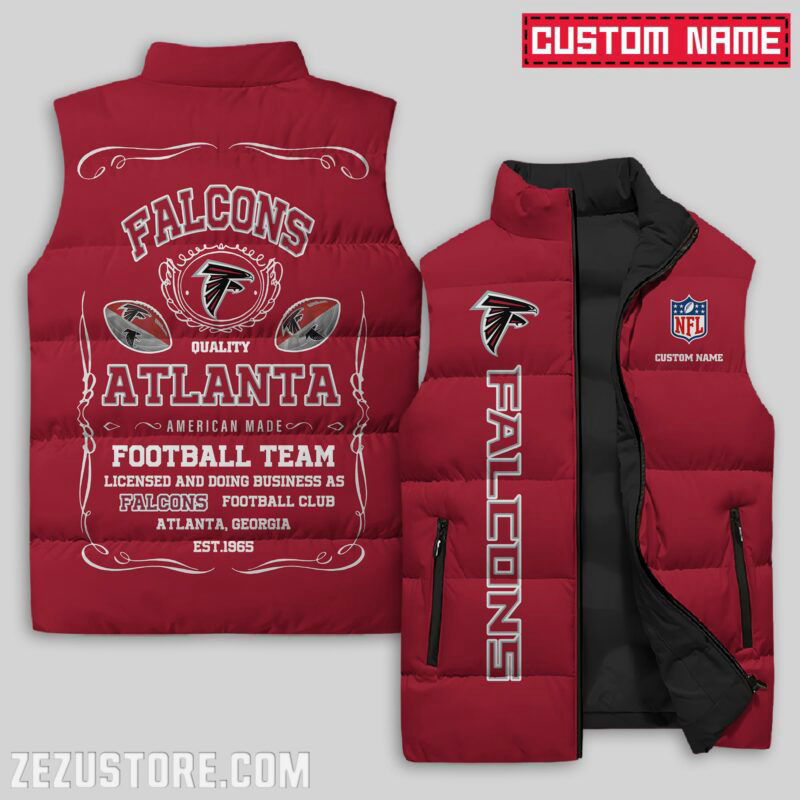 Sportswearmerch Atlanta Falcons NFL Sleeveless Puffer Jacket For Fans