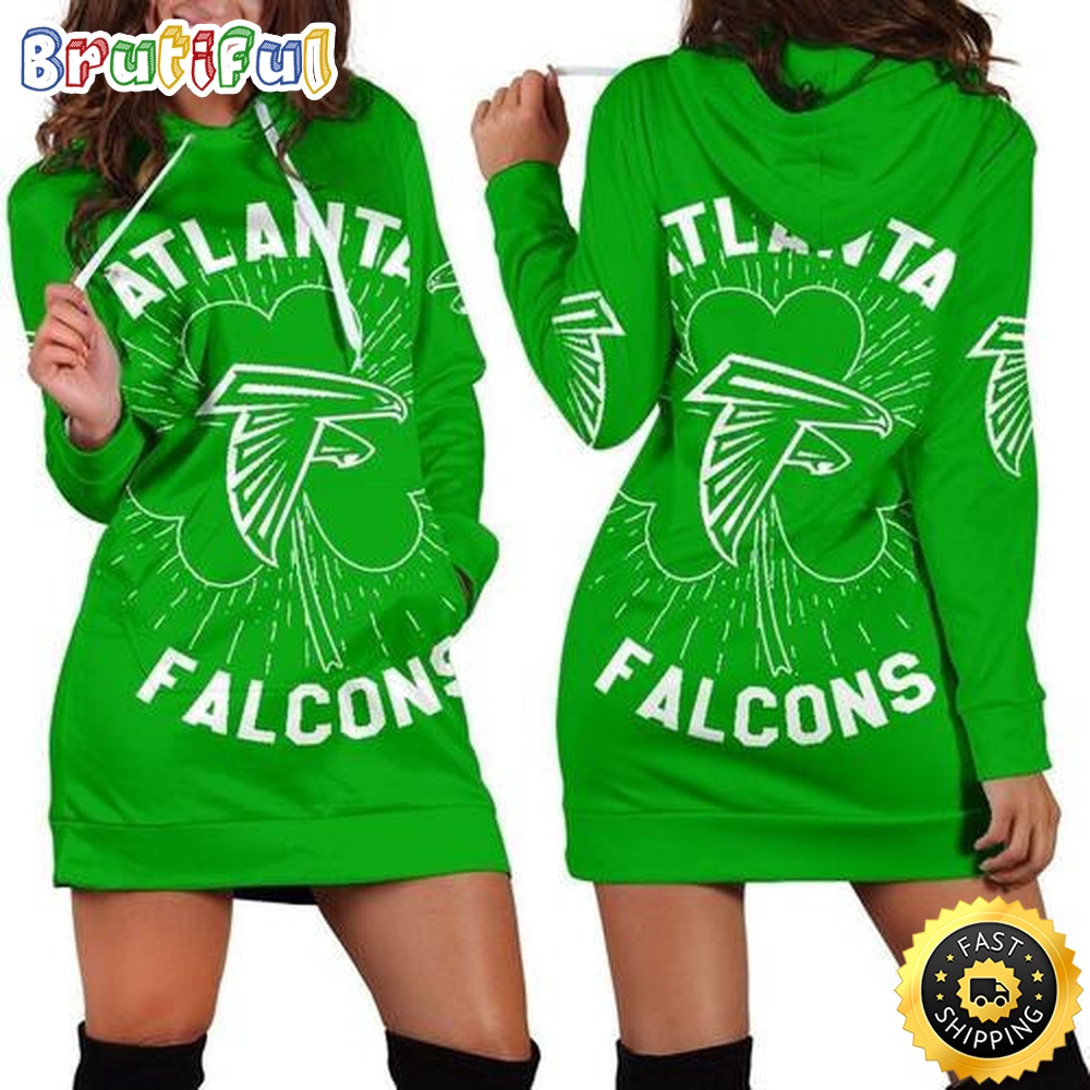 Sportswearmerch Atlanta Falcons NFL St Patricks Day Hoodie Dress For Fan