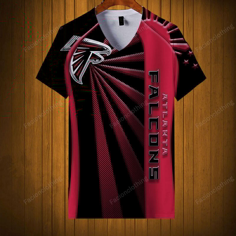 Sportswearmerch Atlanta Falcons NFL V-neck Women T-shirt Personalized For Fan