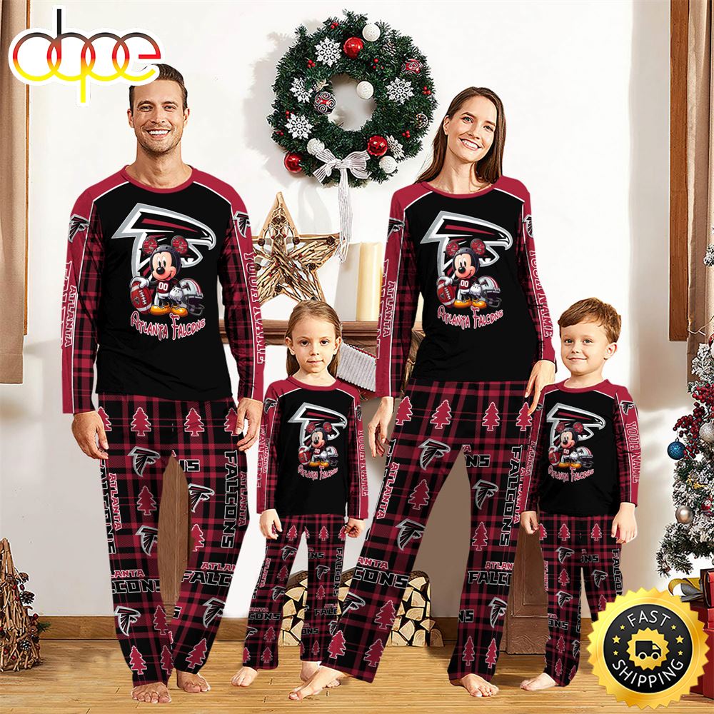 Sportswearmerch Atlanta Falcons NFL x Mickey Mouse Personalized Pajamas Family For Fan