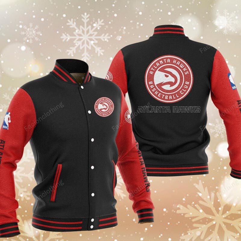 Sportswearmerch Atlanta Hawks NBA Personalized Baseball Jacket For Fan