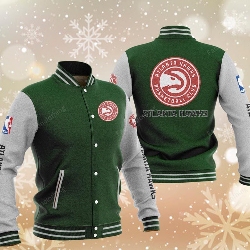 Sportswearmerch Atlanta Hawks NBA Personalized Baseball Jacket For Fan