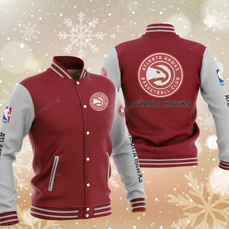 Sportswearmerch Atlanta Hawks NBA Personalized Baseball Jacket For Fan
