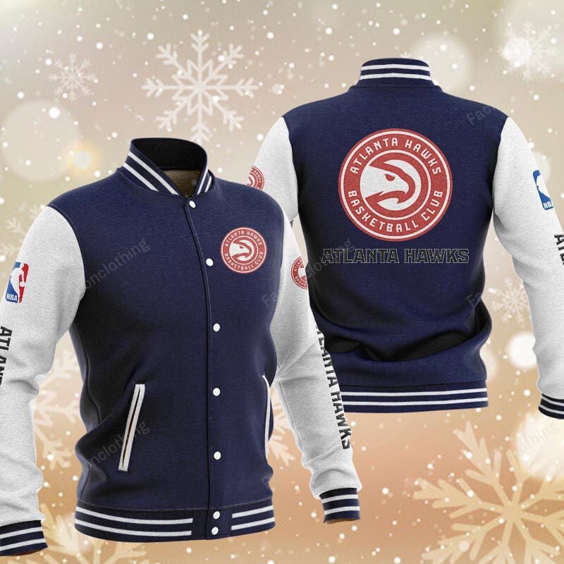 Sportswearmerch Atlanta Hawks NBA Personalized Baseball Jacket For Fan