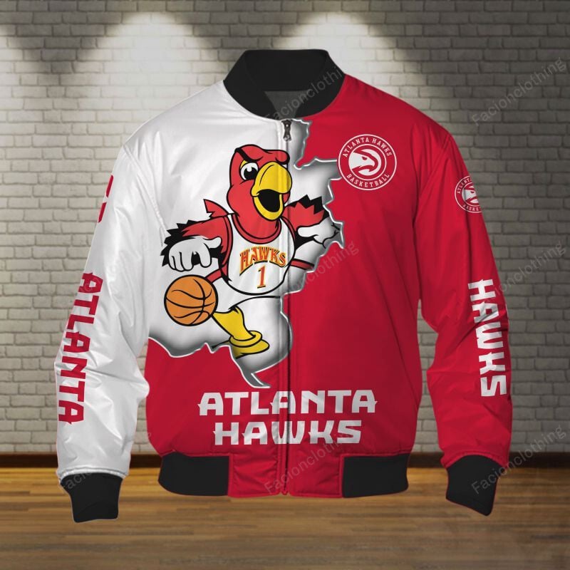 Sportswearmerch Atlanta Hawks NBA Personalized Bomber Jacket For Fan