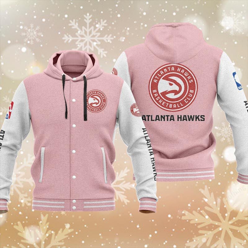 Sportswearmerch Atlanta Hawks NBA Personalized Hooded Baseball Jacket For Fan