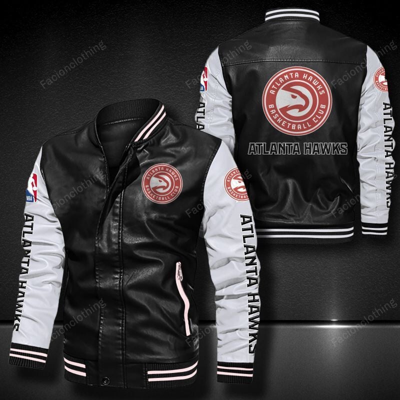 Sportswearmerch Atlanta Hawks NBA Personalized Leather Bomber For Fan