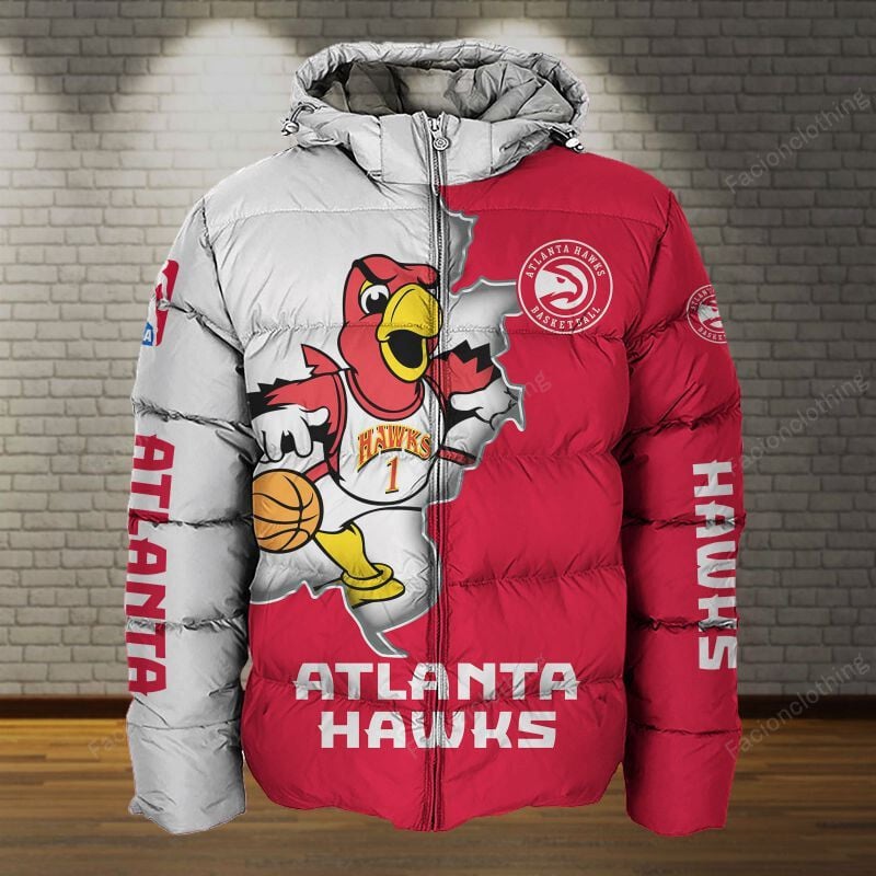 Sportswearmerch Atlanta Hawks NBA Personalized Puffer Jacket For Fan