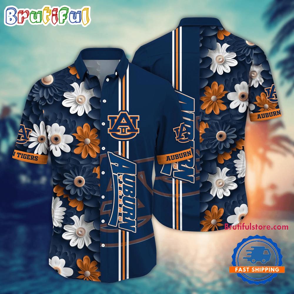 Sportswearmerch Auburn Tigers NCAA Flower Summer Personalized Hawaiian Shirt For Fan