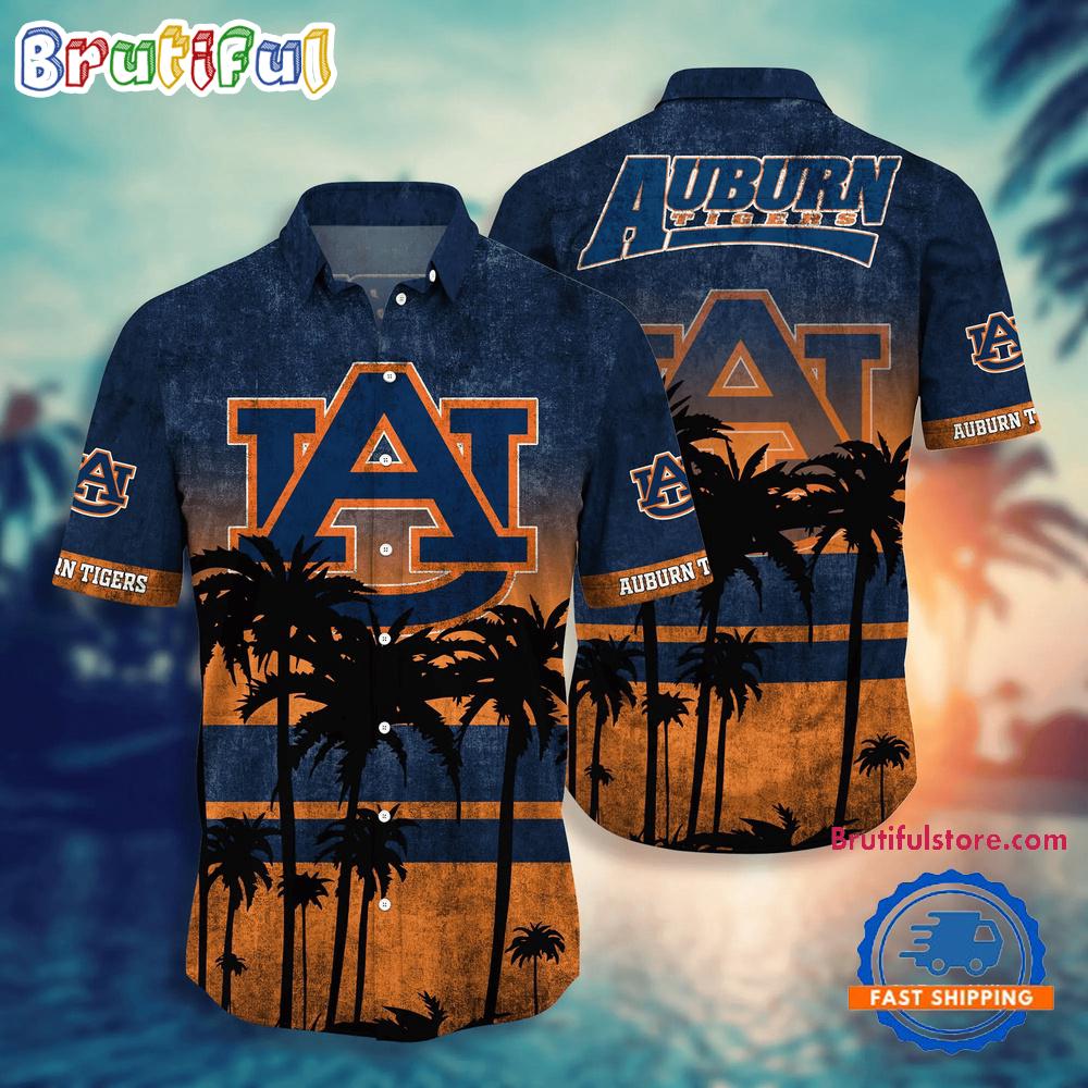 Sportswearmerch Auburn Tigers NCAA Palm Tree Summer Beach Personalized Hawaiian Shirt For Fan