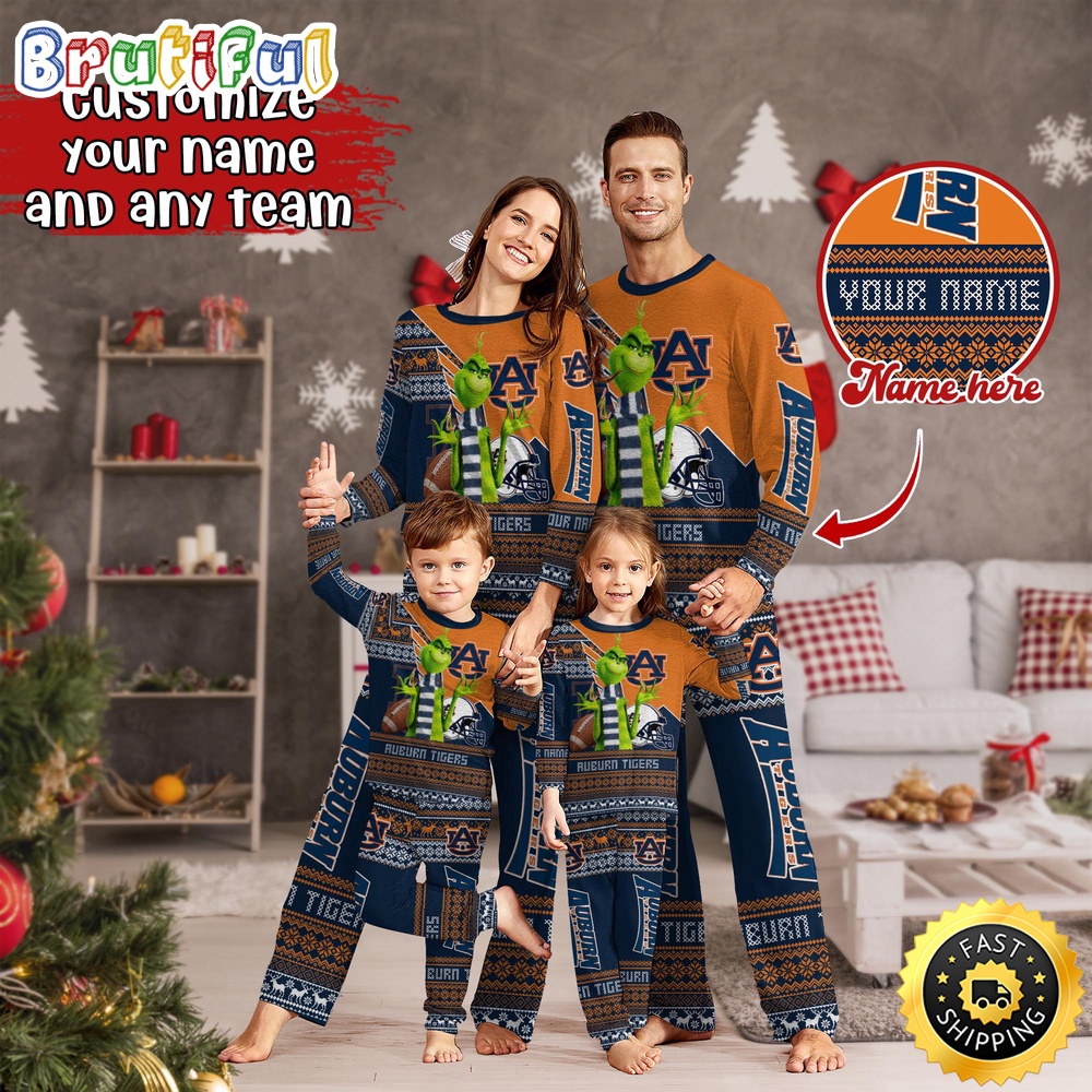 Sportswearmerch Auburn Tigers NCAA Personalized Pajamas Family For Fan