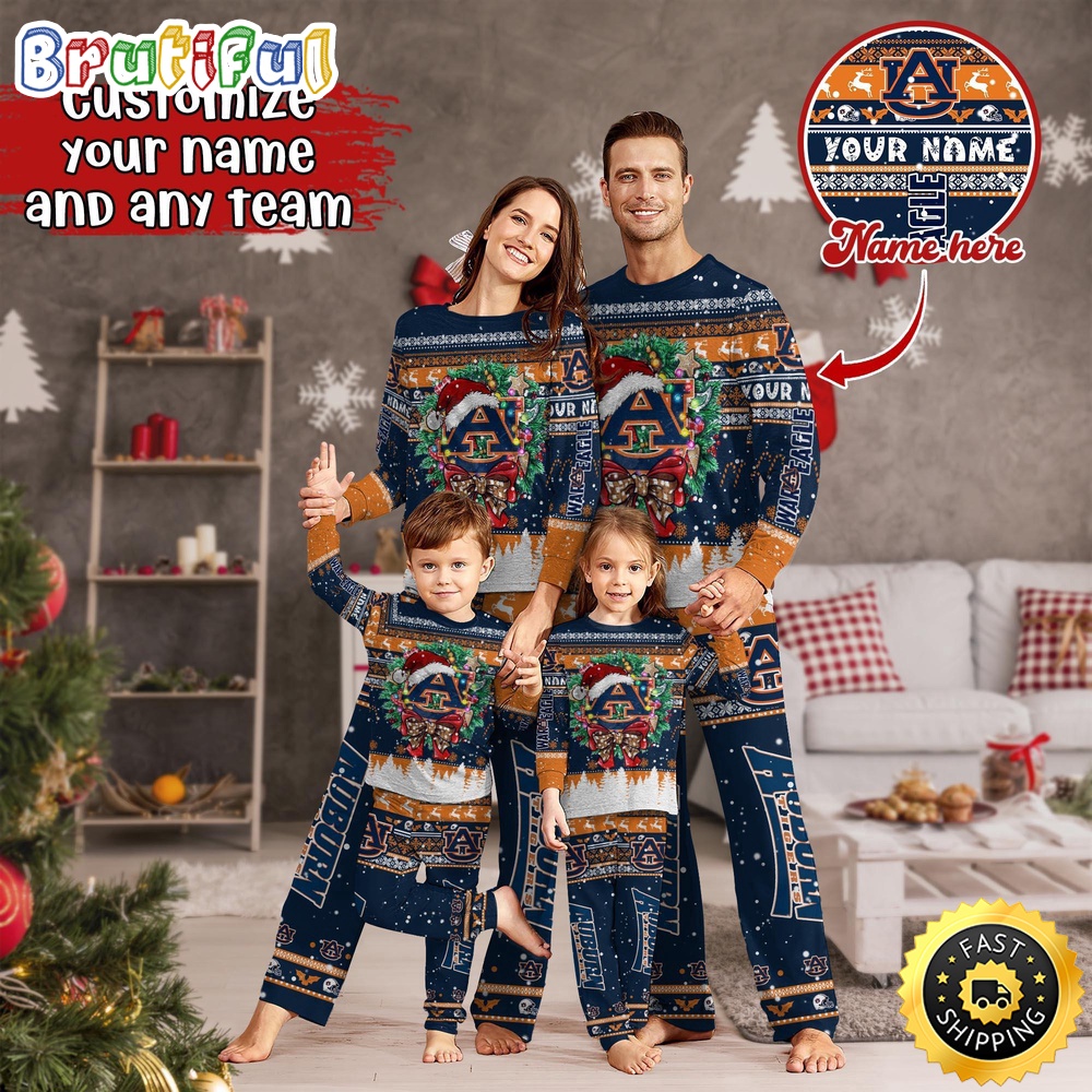 Sportswearmerch Auburn Tigers NCAA Personalized Pajamas Family For Fan