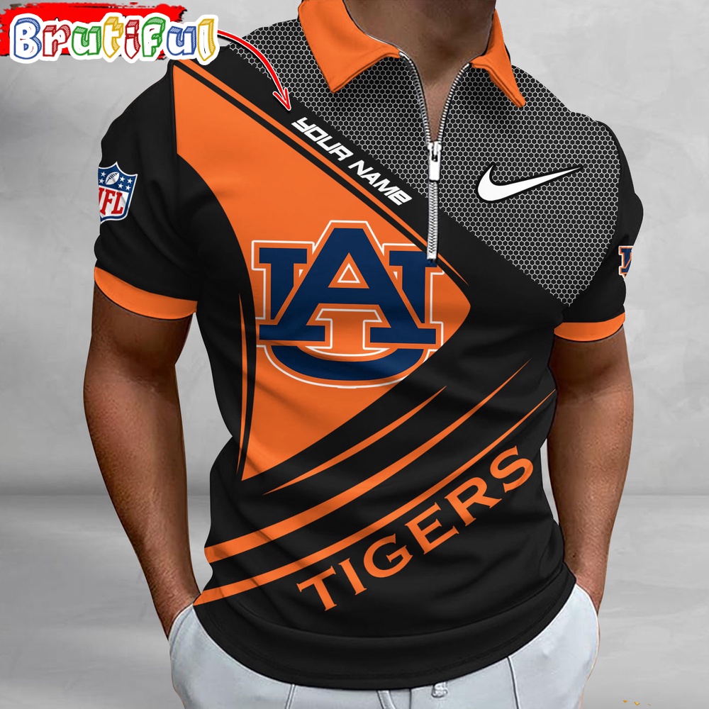 Sportswearmerch Auburn Tigers NCAA Personalized Zip Polo Shirt For Fan