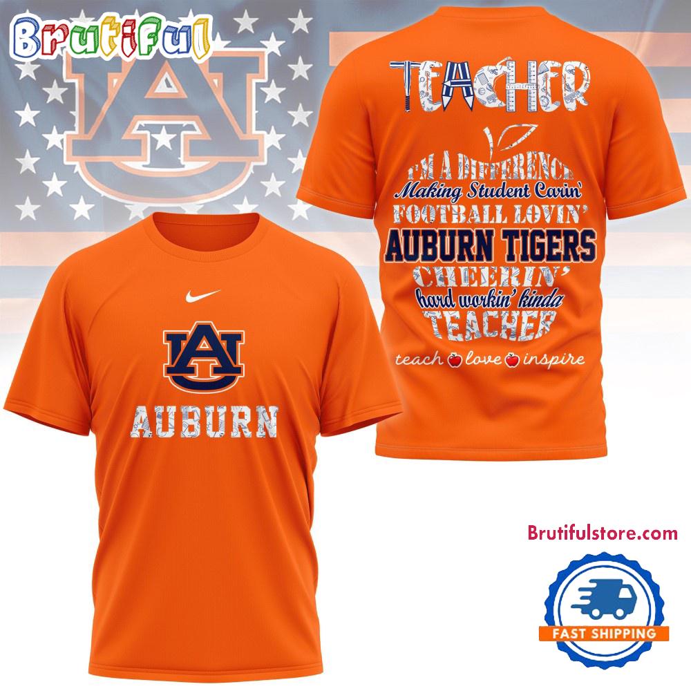 Sportswearmerch Auburn Tigers NCAA Teacher Teach Love Inspire T-Shirt For Fan