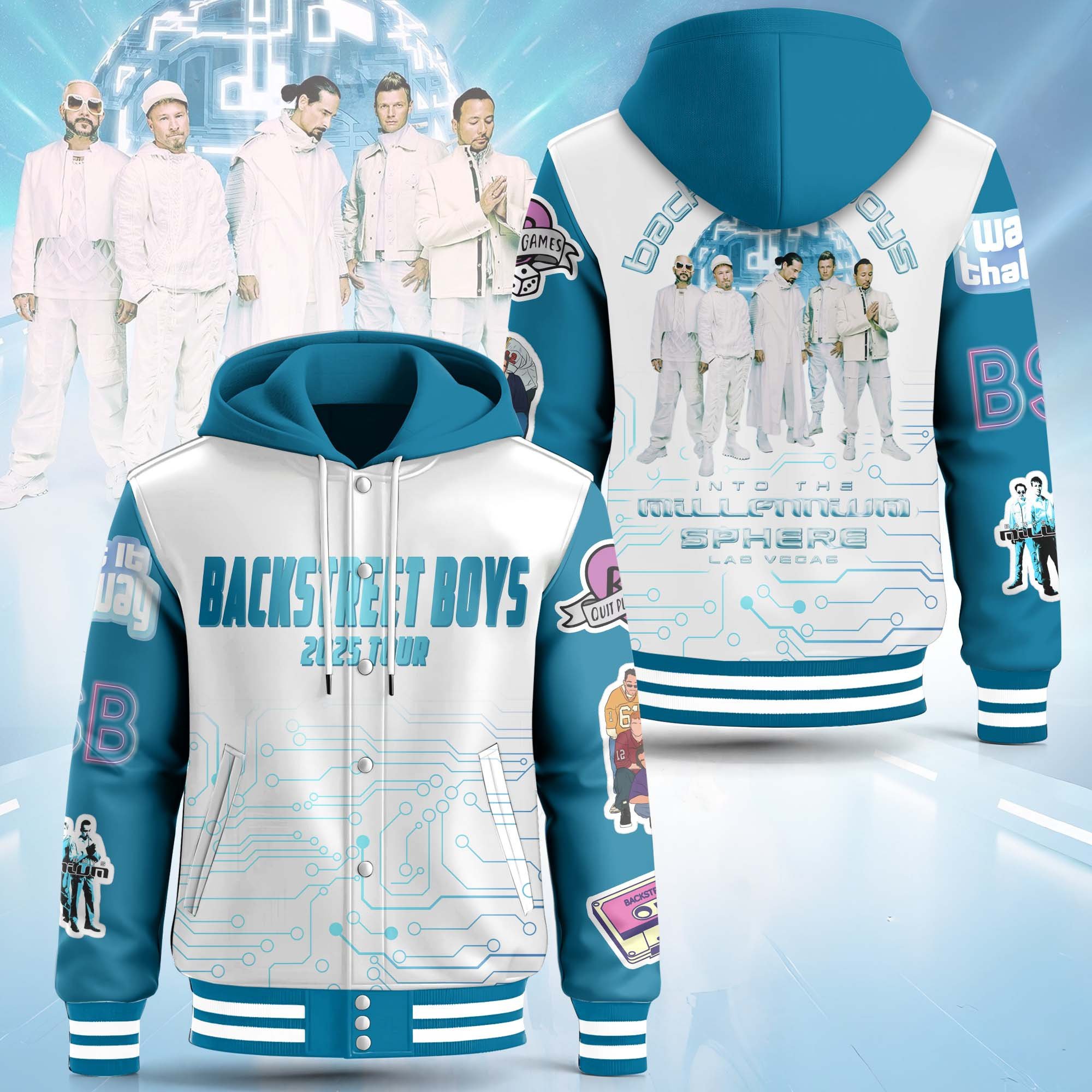 Sportswearmerch Backstreet Boys Hooded Baseball Jacket Gift For Fan