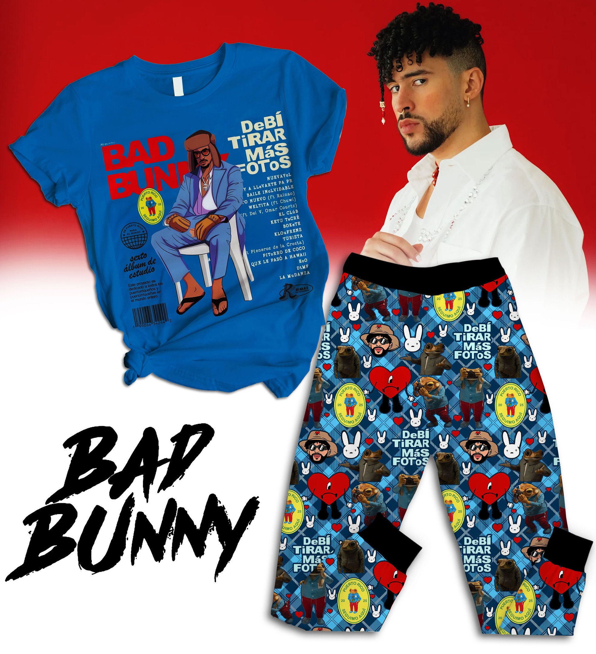 Sportswearmerch Bad Bunny Pajamas Full Set Gifts For Fans