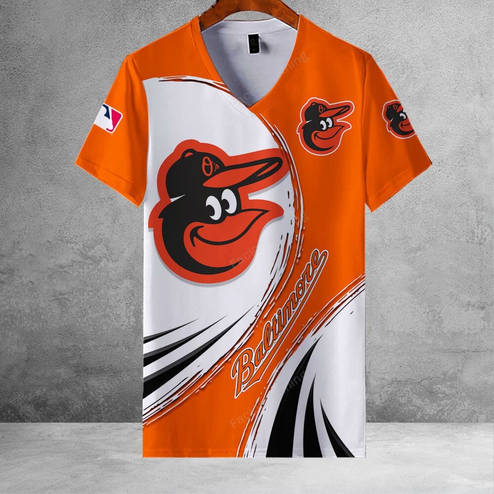 Sportswearmerch Baltimore Orioles MLB Personalized V-neck Women T-shirt For Fan