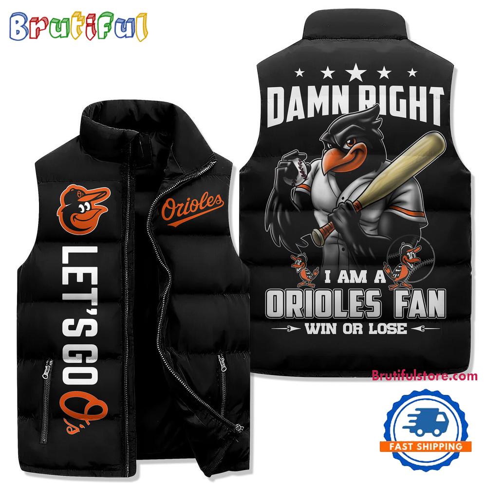 Sportswearmerch Baltimore Orioles NFL Sleeveless Puffer Jacket For Fan