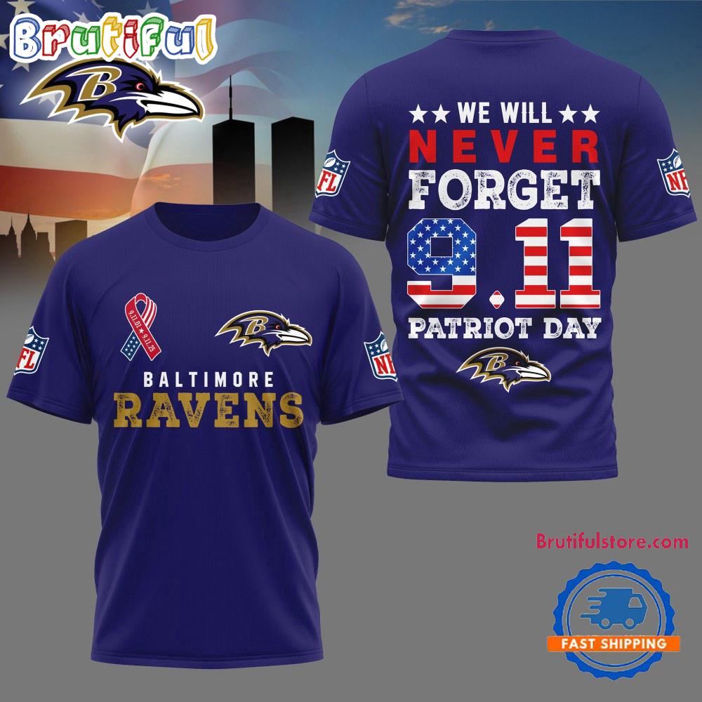 Sportswearmerch Baltimore Ravens NFL And We Will Never Forget 9 11 Patriot Day T-Shirt For Fan